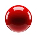 A highly reflective, glossy red sphere with a gradient effect from dark to light Royalty Free Stock Photo