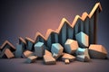 Highly rendering of graph in abstract background. 3D illustration