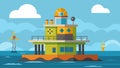 A highly secure offshore platform designed to safely store and transport highly radioactive materials away from