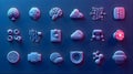 Futuristic 3D Artificial Intelligence and Data Technology Icon Set Royalty Free Stock Photo