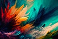 Highly textured colorful abstract painting background, abstract background