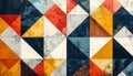 Highly Textured Geometric Abstract Pattern Featuring an Array of Vibrant Contrasting Colors and Triangular Shapes Creating a Royalty Free Stock Photo