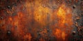 Highly textured rusted metal panel with fasteners ideal for backgrounds and design elements. Generative AI Royalty Free Stock Photo
