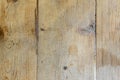 Highly textured unvarnished wood planks with prominent knots, stains, and caulk.