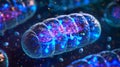 Highmagnification image of mitochondria showing the extensive network of cristae where the electron transport chain