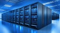 Highperformance server infrastructure in a modern data center, ensuring seamless connectivity and reliable management Royalty Free Stock Photo