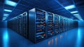 Highperformance server room infrastructure, powering network technology, cloud computing, and data processing for enhanced Royalty Free Stock Photo