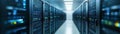Highperformance servers in a modern data center, powering cloud computing and network infrastructure Royalty Free Stock Photo