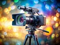 HighQuality Broadcast Television Camera on Sturdy Tripod A Professional Visual Capture Solution