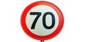 HighQuality Professional Speed Limit Sign Number 70 Isolated on White Background for Design Use