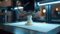 Highres photo of 3D printer crafting a prototype in design studio Futuristic technology in action perfect for tech or innovation