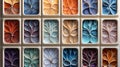 Highresolution cell illustrations with elegant design, soft hues, intricate patterns, and seamless textures in a flat style