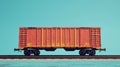 Highresolution 3D render of isolated minimalist rail freight car coupling emphasizing train logistics Royalty Free Stock Photo