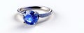 Highresolution Image Of Beautiful Blue Sapphire Ring On White Surface