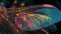 A highresolution image of the dragonflys wing s showcasing the numerous sensory cells that help the insect detect Royalty Free Stock Photo