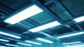 A highresolution image of LED lighting fixtures illuminating a production area highlighting the bright efficient
