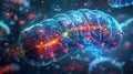 Highresolution image of the proton pumps in the inner mitochondrial membrane actively transporting protons to create the