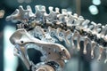 Highresolution image of a robotic spine with flexible vertebrae illustrating advanced biomechanical support
