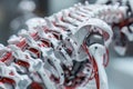 Highresolution image of a robotic spine with flexible vertebrae illustrating advanced biomechanical support