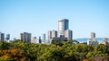 Highrise cityscape crowded skyscrapers offices apartments Osaka Japan Royalty Free Stock Photo