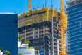 Highrise construction site with cranes Royalty Free Stock Photo