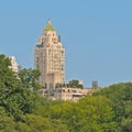 Skyscraper peaking over the trees of Central PArk, New York