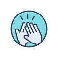 Color illustration icon for Highs, appreciate and clapping Royalty Free Stock Photo
