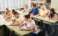 Highschool students learning in classroom Royalty Free Stock Photo