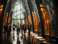 Highspeed elevators in futuristic office suite