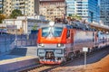 Highspeed train to Nizhny Novgorod is ready to departure. Moscow Royalty Free Stock Photo