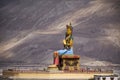 Hight 32 metre colorful and beauty statue of Maitreya Buddha near Diskit Monastery at Leh Ladakh in Jammu and Kashmir, India