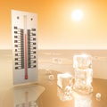 High air temperature and ice cubes. Royalty Free Stock Photo