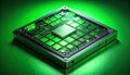 HighTech CPU with Luminous Green Core Royalty Free Stock Photo