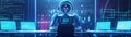 92 Hightech 3D cartoon AI cybersecurity system with advanced threat detection