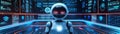 92 Hightech 3D cartoon AI cybersecurity system with advanced threat detection
