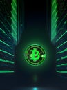 Hightech finance crypto neon matrix future.