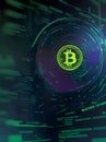 Hightech finance crypto neon matrix future.