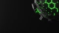 Modern Abstract Hexagonal Digital Sphere with Green Glow, a contemporary and innovative design Royalty Free Stock Photo