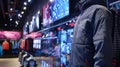 A hightech sports store with sensors and heat maps to track customer interest and behavior in different product areas