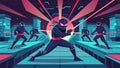In a hightech virtual setting ninja warriors must use their precision and speed to make their way through a course of