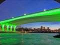 Highway 35W bridge in Minneapolis at dusk Royalty Free Stock Photo