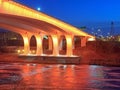 Highway 35w Bridge in Minneapolis at dusk Royalty Free Stock Photo