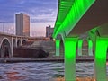 Highway 35w Bridge in Minneapolis at night Royalty Free Stock Photo
