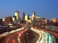 Highway 35w with traffic in Minneapolis Royalty Free Stock Photo