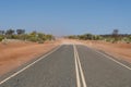 Highway in the australian outback ends in the desert Royalty Free Stock Photo