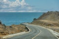 On one side is the ocean, generally the Gobi and giant cactus.Baja California