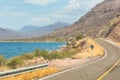 On one side is the ocean, generally the Gobi and giant cactus.Baja California