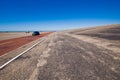 Highway in barren landscape