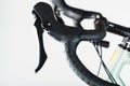 Highway bicycle handlebar in black winding and with brake gearshift knobs