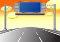 Highway blue informative display Royalty Free Stock Photo